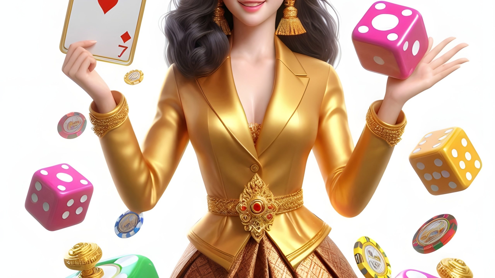 thai-3d-girl-holding-dice-with-white-background (2)